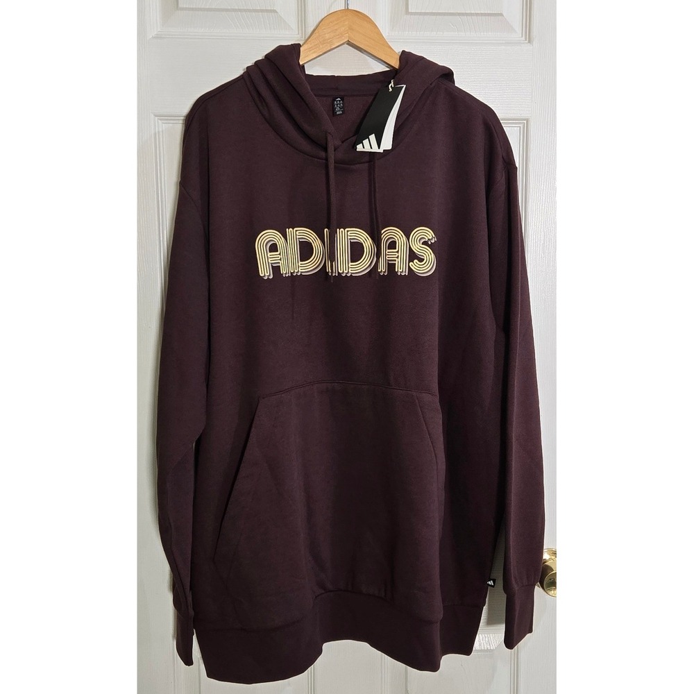 Adidas Mens M EVO LIN HD Hoodie Shadow Brown Linear Logo KD4728 3XL NWT